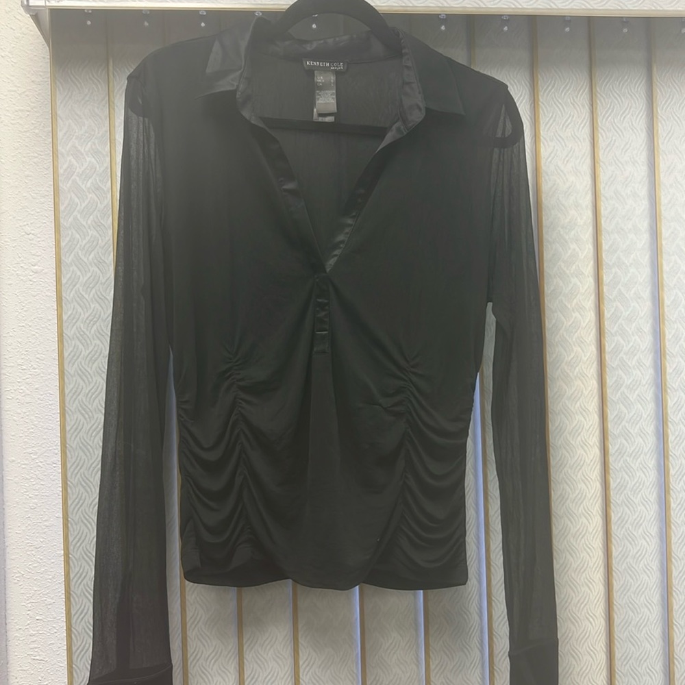 Kenneth Cole sheer blouse.